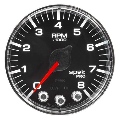 Autometer Spek-Pro 2 & 1/16" Tachometer w/ Shift Light 8K RPM