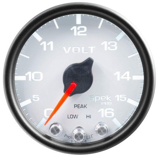 Autometer Spek-Pro 2 & 1/16" Voltmeter Gauge 16V