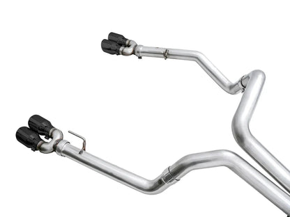 AWE 0FG Catback Split Rear Exit Exhaust (With Bumper Cutouts) w/ Diamond Black Tips 2019-2025 Chevrolet Silverado 1500 / 2019-2025 GMC Sierra 1500