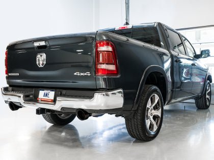 AWE 0FG Dual Rear Exit Exhaust (With Bumper Cutouts) w/ Diamond Black Tips 2019-2024 RAM 1500