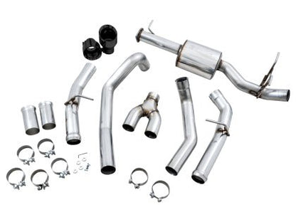 AWE 0FG Dual Rear Exit Exhaust (With Bumper Cutouts) w/ Diamond Black Tips 2019-2024 RAM 1500