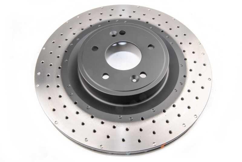 DBA 4000 Series Front Drilled & Dimpled Rotor | Kia Stinger (18) w/ Brembo Brakes (DBA43342XD)