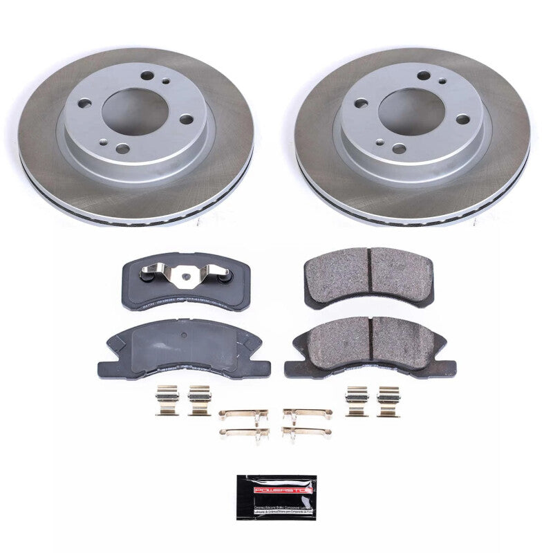 PowerStop 14-15 Mitsubishi Mirage Front Semi-Coated Rotor Kit (SC7217)