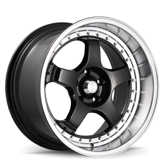 Konig SSM Gloss Black w/ Machined Lip | 18x10" +15mm | 5x114.3mm Wheel