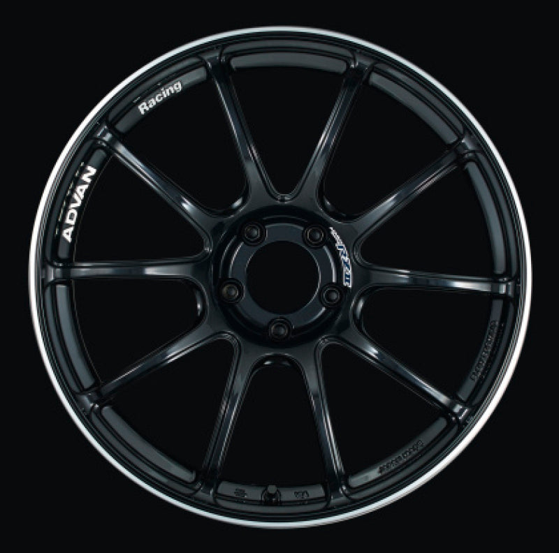 (set of 4) Advan RZII Racing Gloss Black/Ring | 17x8" +45mm | 5x114.3mm Wheels