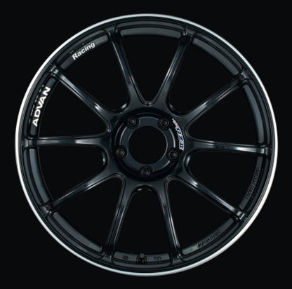 (set of 4) Advan RZII Racing Gloss Black/Ring | 17x8" +45mm | 5x114.3mm Wheels