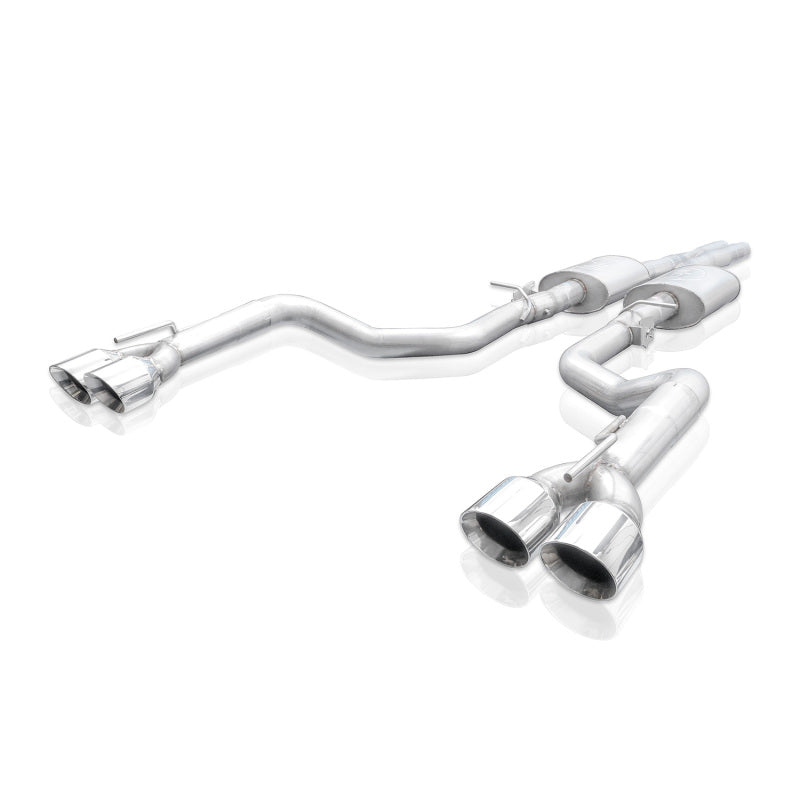 Stainless Works 3in Legend Catback X-Pipe w/ 4in Quad Tips | Dodge Challenger (15-19) (CHAL16CBL4)