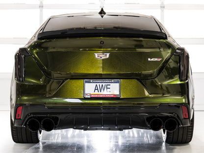 AWE Tuning 2021+ Cadillac CT4-V Blackwing SwitchPath Exhaust - Diamond Black Tips (3025-43436)