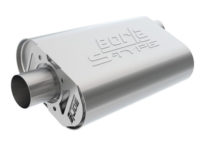 Borla CrateMuffler SBC 283/327/350 S-Type 2.5in Offset/Center Oval (400825) | Small Block Chevy
