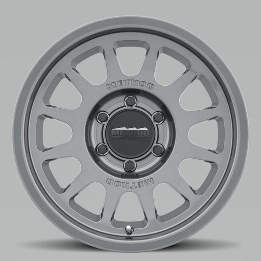 (set of 4) Method MR703 Gloss Titanium | 17x8.5" +0mm | 6x5.5in Wheel