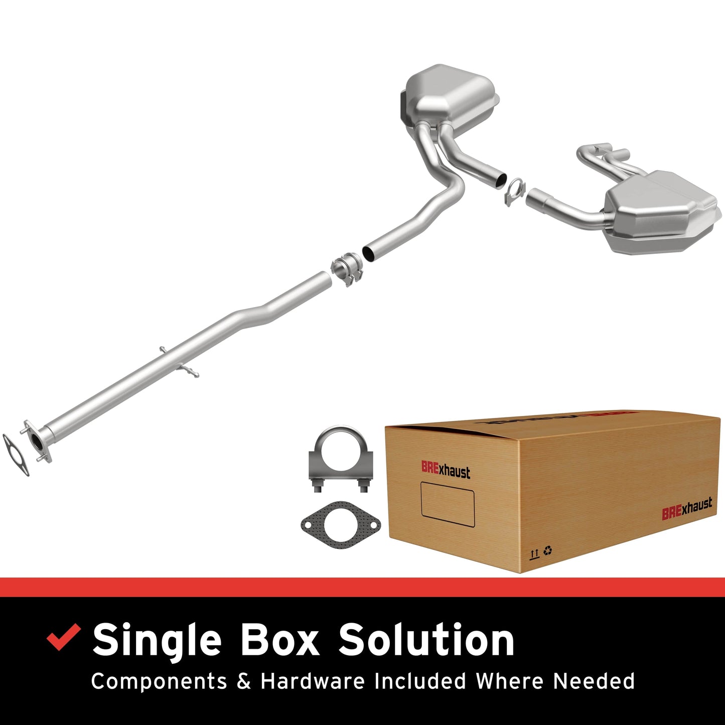 BRExhaust 2002-2008 Mini Cooper 1.6L Direct-Fit Replacement Exhaust System