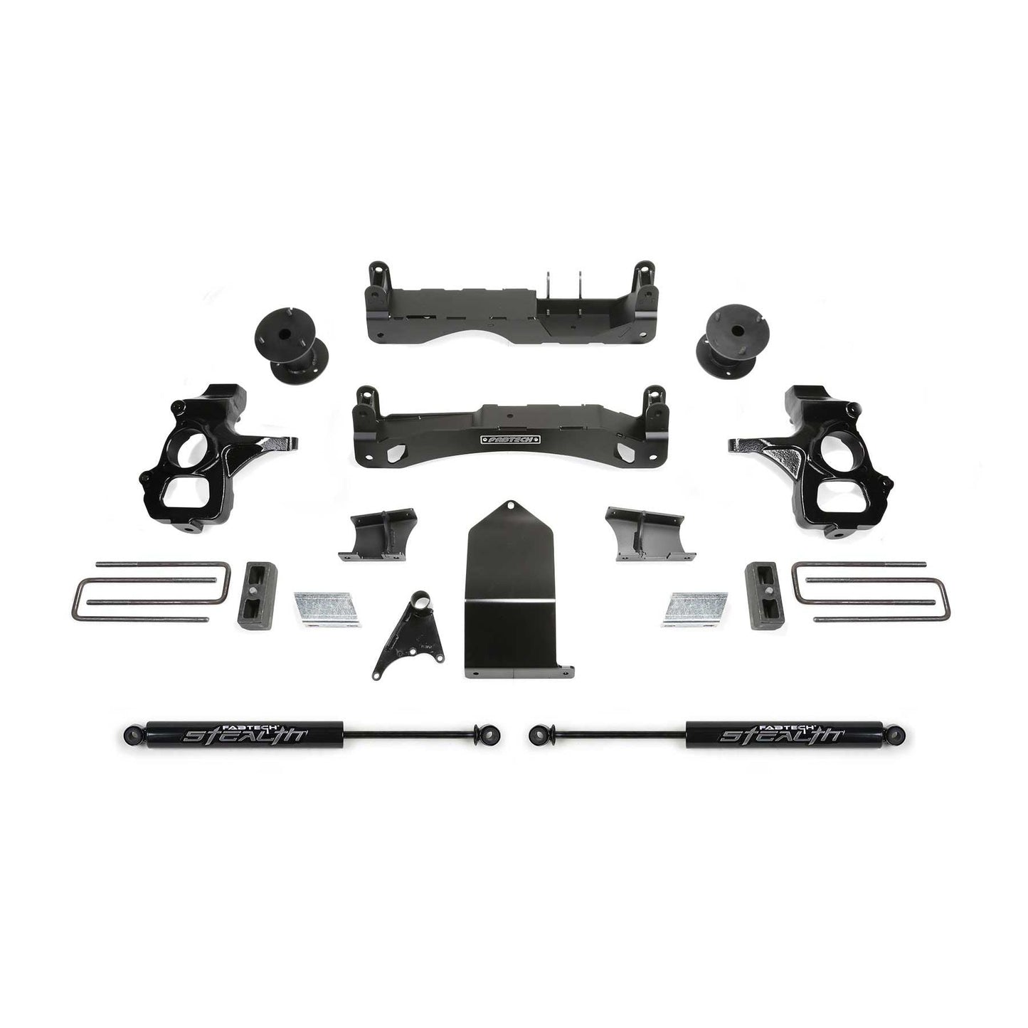 Fabtech 4" Basic System w/ Stealth w/ OE Forged Steel Upper Control Arms | GM C/K1500 Pickup (14-18) (K1116M)