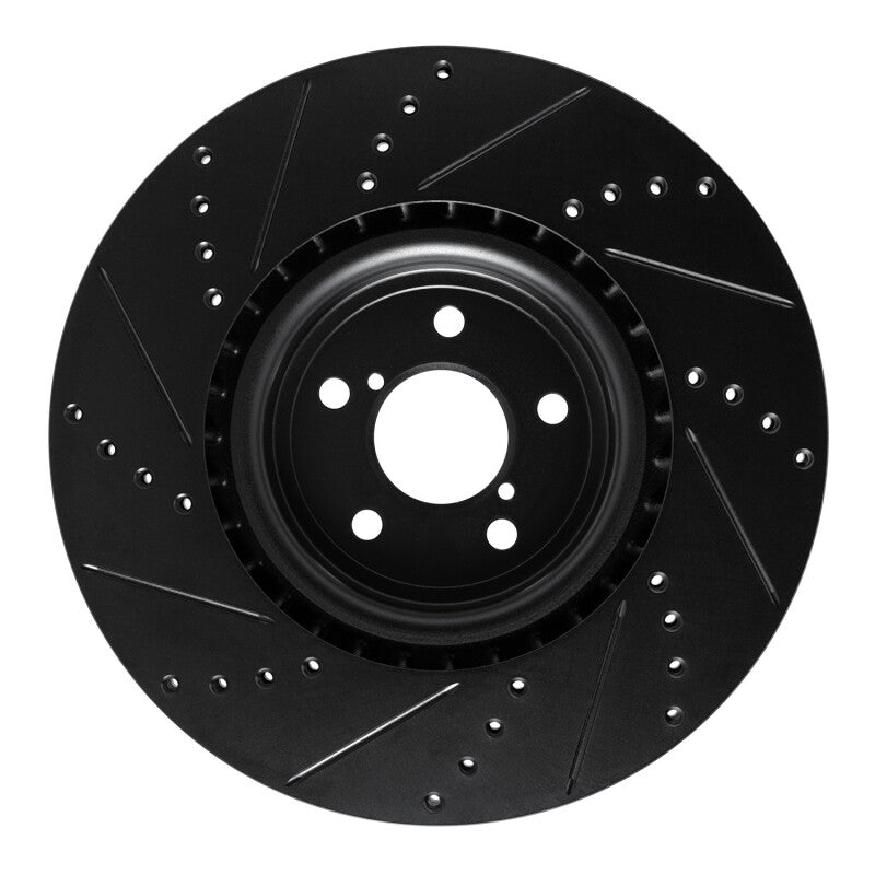 R1 Concepts Subaru Impreza Front Drilled & Slotted Black Rotor (ECB-13014R)