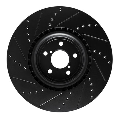 R1 Concepts Subaru Impreza Front Drilled & Slotted Black Rotor (ECB-13014R)