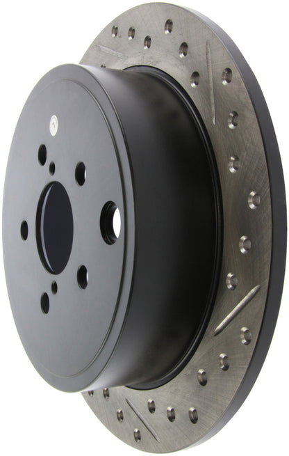 StopTech Slotted & Drilled Left Rear Rotor | Subaru Impreza WRX (08-10) / Coupe/Sedan (08-10) (127.47029L)