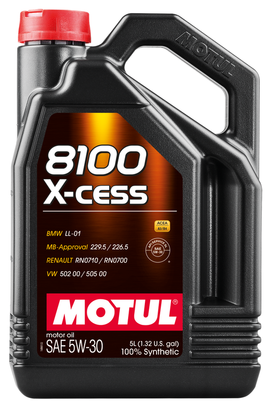 Motul 5W30 8100 X-CESS Synthetic Motor Oil - (108944/108946)