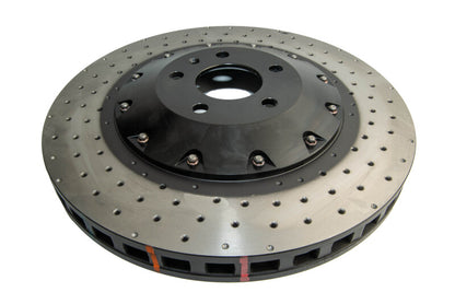 DBA 5000 Series Cross Drilled Front Rotor w/ Black Hat | Audi S6 (07-11) (DBA52778BLKXD)