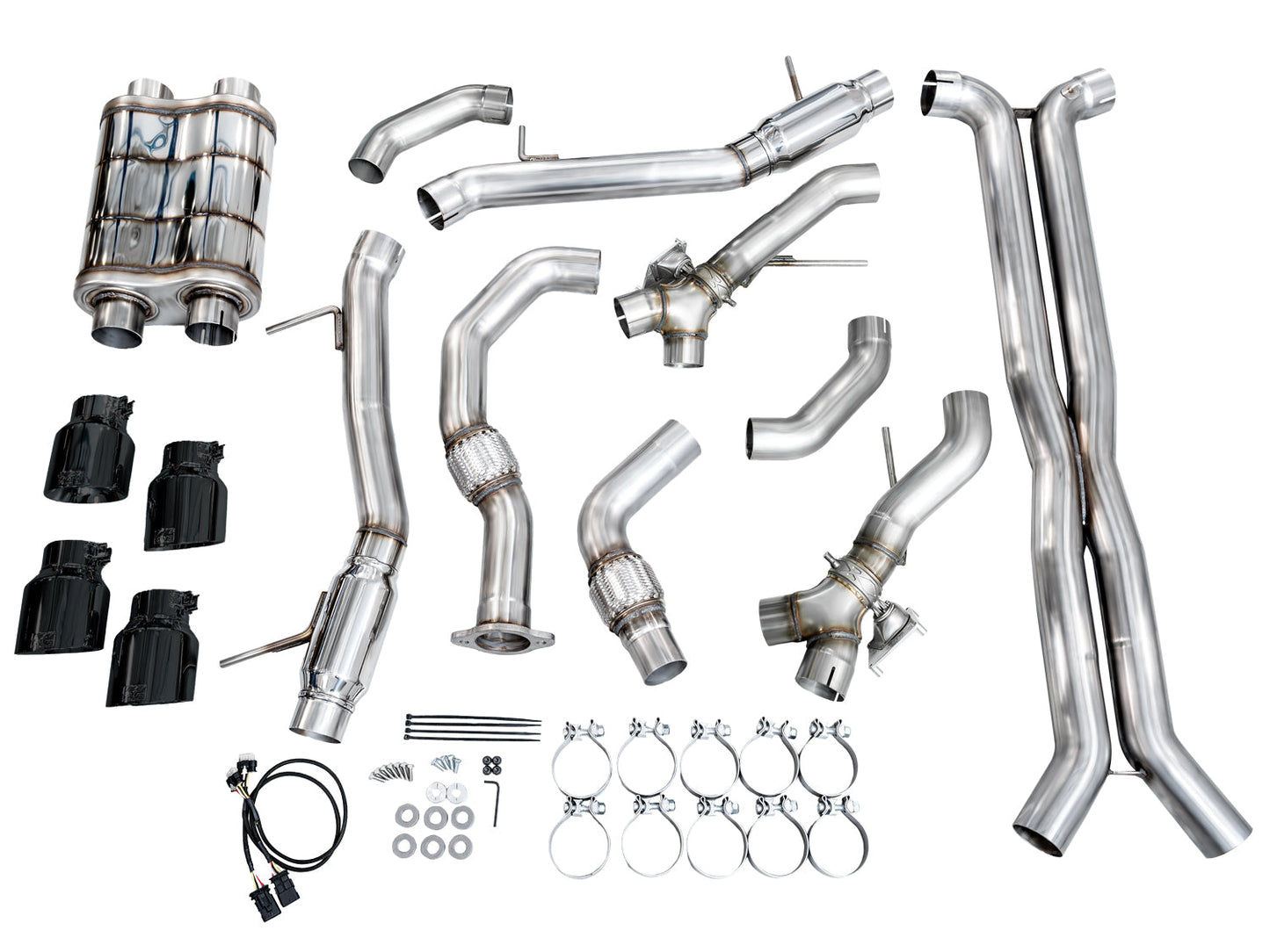 AWE Tuning 2021+ Cadillac CT4-V Blackwing SwitchPath Exhaust - Diamond Black Tips (3025-43436)