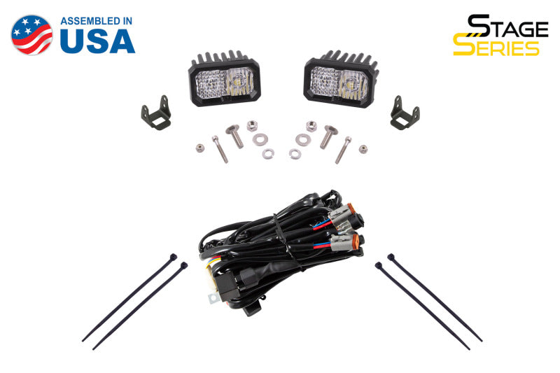 Diode Dynamics 10-21 Toyota 4Runner Stage Series 2in LED Ditch Light Kit - Pro White Combo