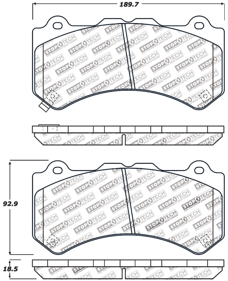 StopTech 309.13820 StopTech Sport Brake Pads with Shims For 09-21 GT-R Karma