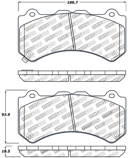 StopTech 309.13820 StopTech Sport Brake Pads with Shims For 09-21 GT-R Karma