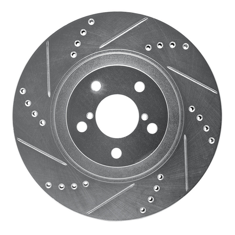 R1 04-25 Scion FR-S Front L Drilled & Slotted Silver Brake Rotor (631-13034L)