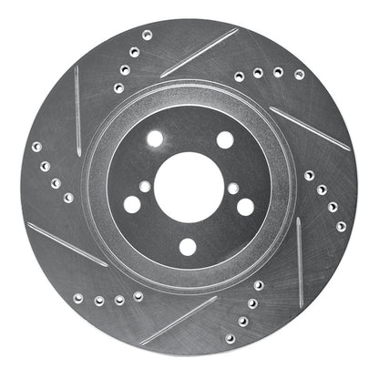 R1 04-25 Scion FR-S Front L Drilled & Slotted Silver Brake Rotor (631-13034L)