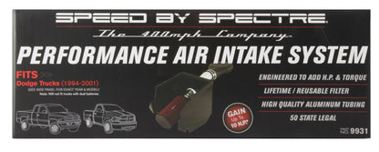 Spectre Air Intake Kit | Dodge RAM 1500/2500 V8-5.2/5.9L F/I Polished w/ Red Filter (9931)