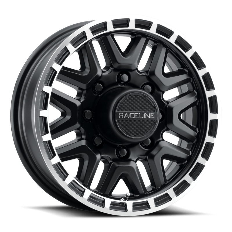 (set of 4) Raceline 953 Krank Black & Machined | 15x6" +0mm | 6x139.7mm Wheel