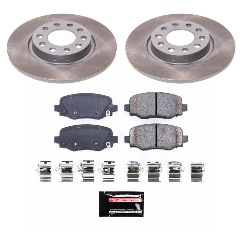 PowerStop Rear Semi-Coated Rotor Kit | 2014–2022 Jeep Cherokee (SC6543)