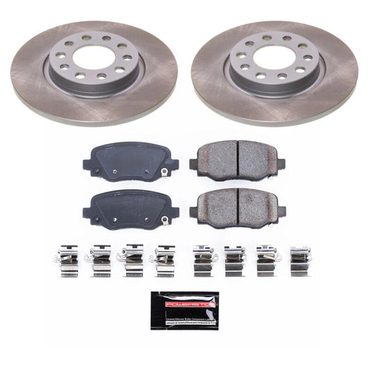 PowerStop Rear Semi-Coated Rotor Kit | 2014–2022 Jeep Cherokee (SC6543)