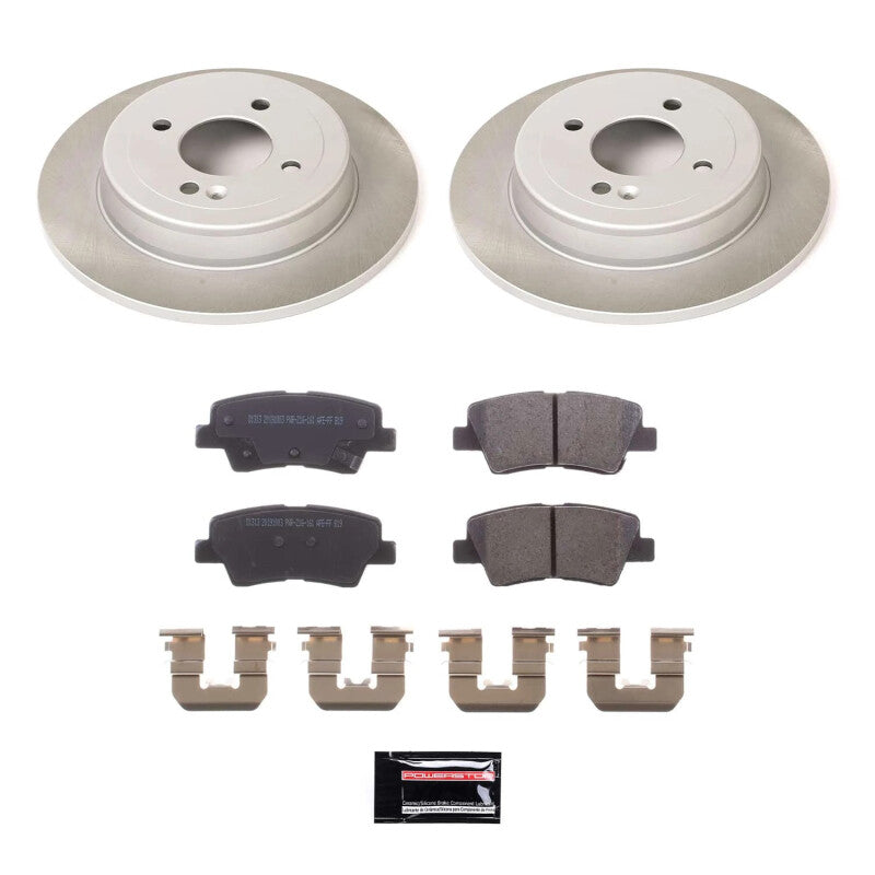 PowerStop Rear Semi-Coated Rotor Kit | 2012–2018 Kia Rio (SC6507)