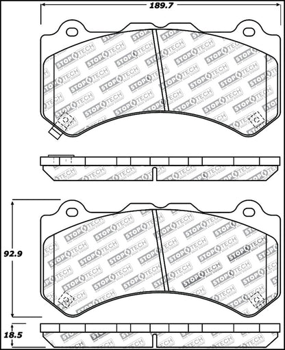StopTech 309.13820 StopTech Sport Brake Pads with Shims For 09-21 GT-R Karma