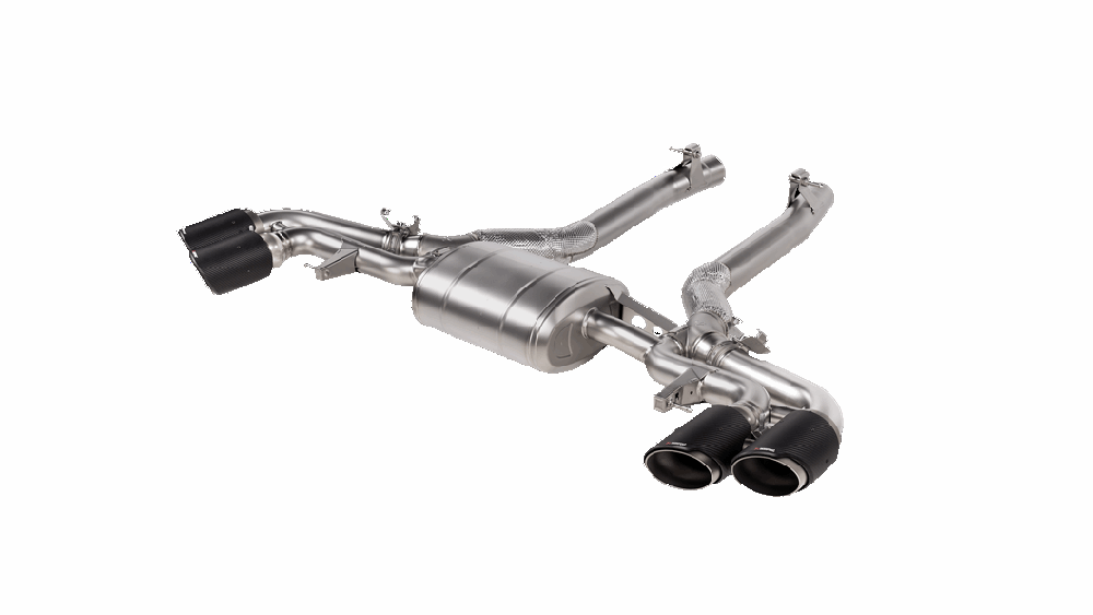 Akrapovic Slip-On Line (Titanium) w/Carbon Fiber Titanium Tips - BMW / F95 / F96 / X5M / X6M