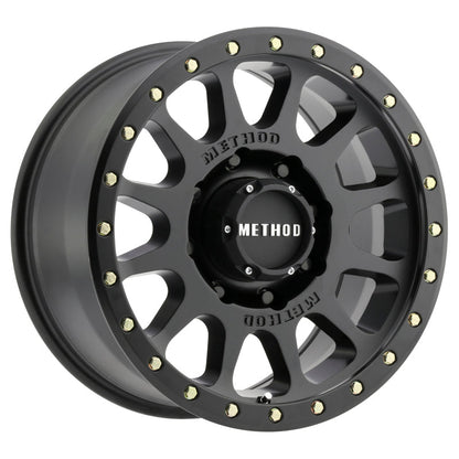 (set of 4) Method MR305-HD NV Matte Black | 18x9" +18mm | 8x6.5in Wheel