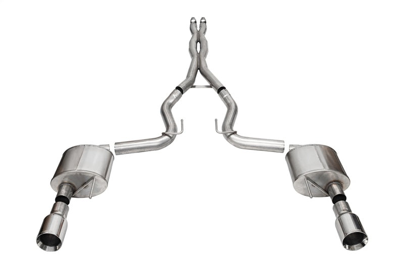 CORSA Xtreme, Sport / 3.0 in Cat-Back 4.5 in Straight Tips | 2024 Mustang GT Coupe (21251, 21255)