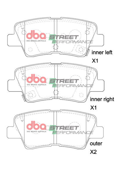 DBA Rear Street Performance Brake Pads | Hyundai Elantra GT (13-16) (DB2076SP)
