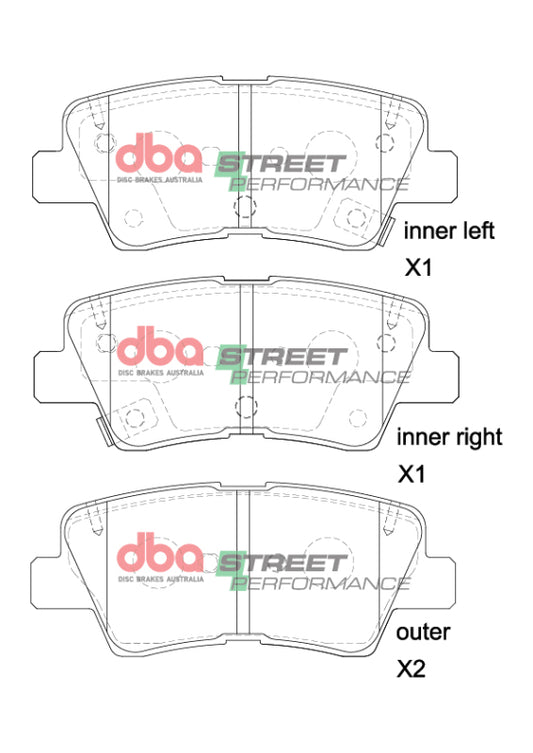 DBA Rear Street Performance Brake Pads | Hyundai Elantra GT (13-16) (DB2076SP)