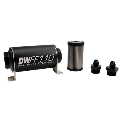 Deatschwerks Universal 40 Micron 110mm Fuel Filter Kit (8-03-110-040K-10/-38/-516/-6/-8)
