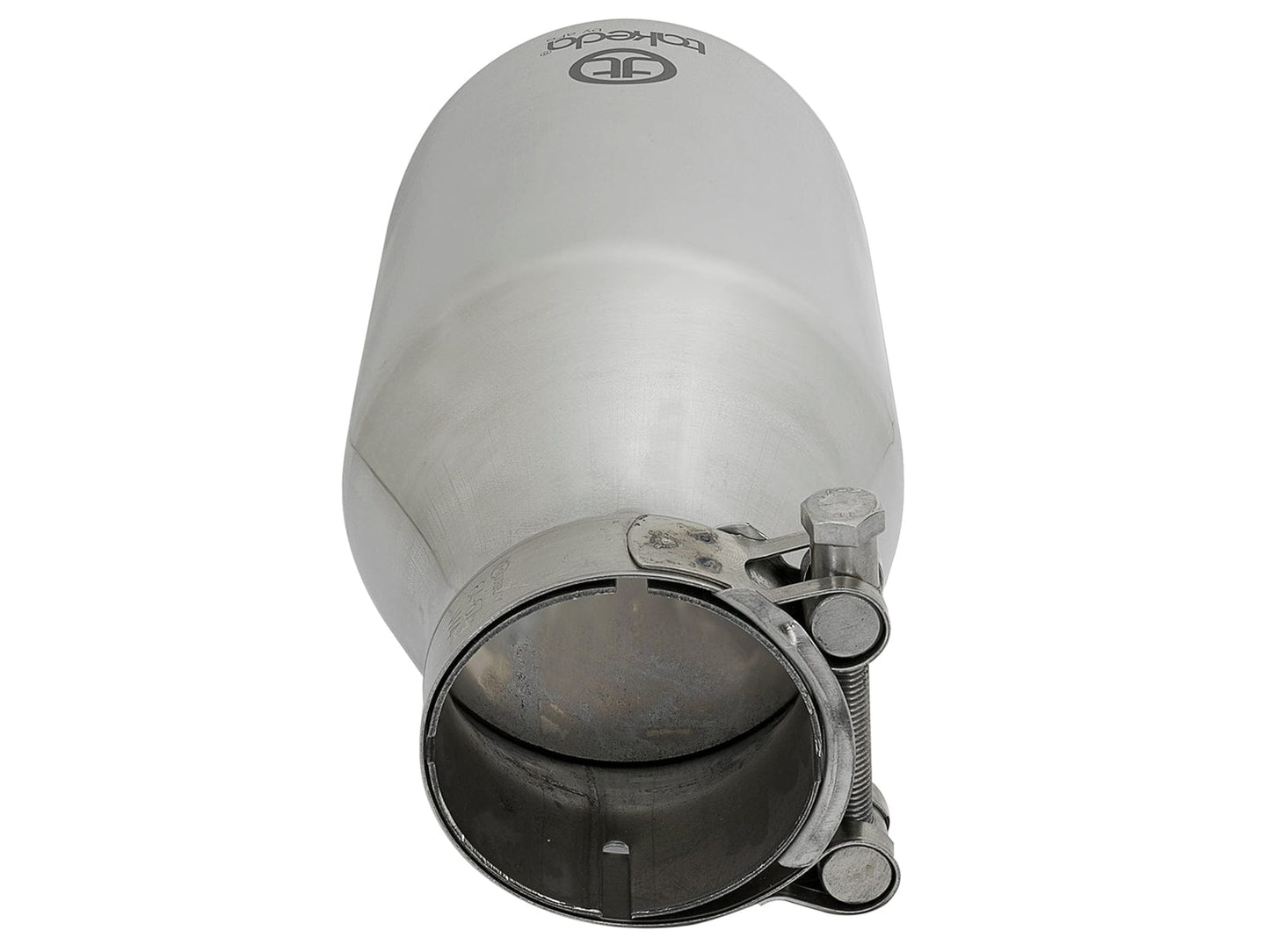 aFe Takeda 304 Stainless Steel Clamp-On Exhaust Tip 2.5in. Inlet / 4.5in. Outlet / 9in. L - Polished