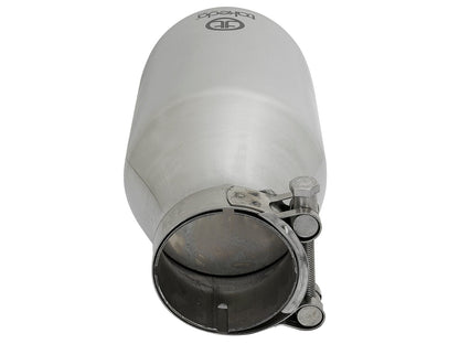 aFe Takeda 304 Stainless Steel Clamp-On Exhaust Tip 2.5in. Inlet / 4.5in. Outlet / 9in. L - Polished