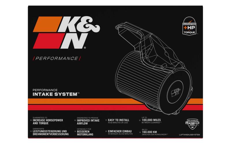 K&N Perf Intake Kit Fiat Punto Evo/07-10 Punto/12-13 Punto / Mito (57S-3300)
