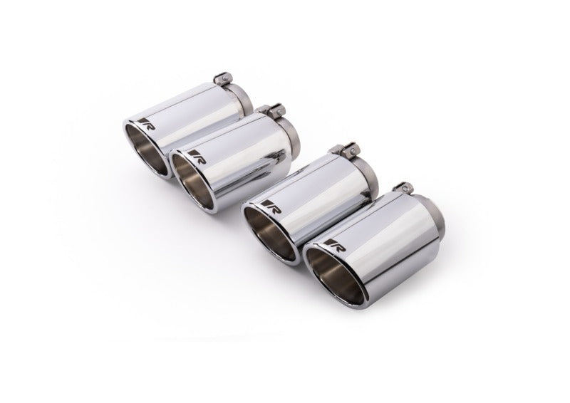 Remus SS 102mm Angled Rolled Edge Chrome Tail Pipe Set (Quad Tips) | (0046 70SR)