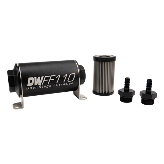 Deatschwerks Universal 100 Micron 110mm Fuel Filter Kit (8-03-110-100K-10/-38/-516/-6/-8)
