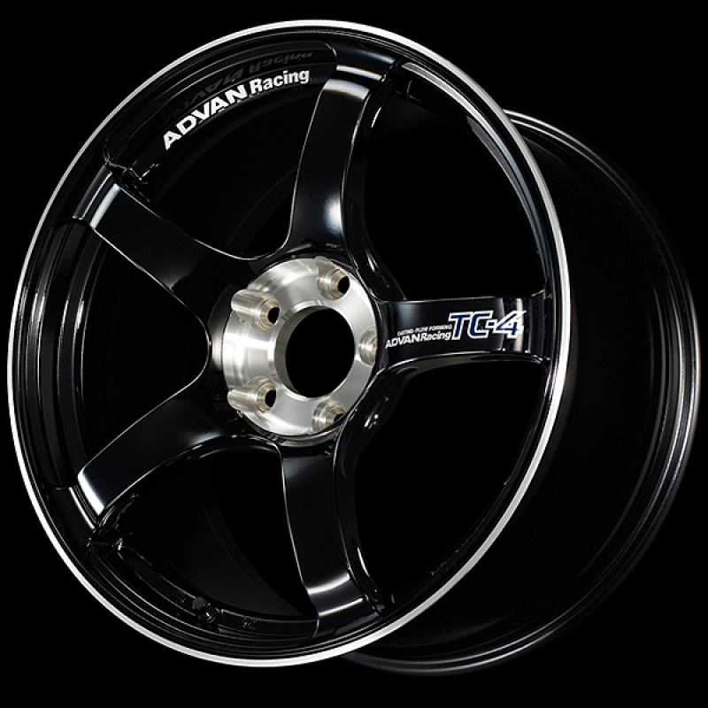 (set of 4) Advan TC-4 SE Racing Gloss Black/Diamond Cut | 17x8" +45mm | 5x114.3mm Wheels