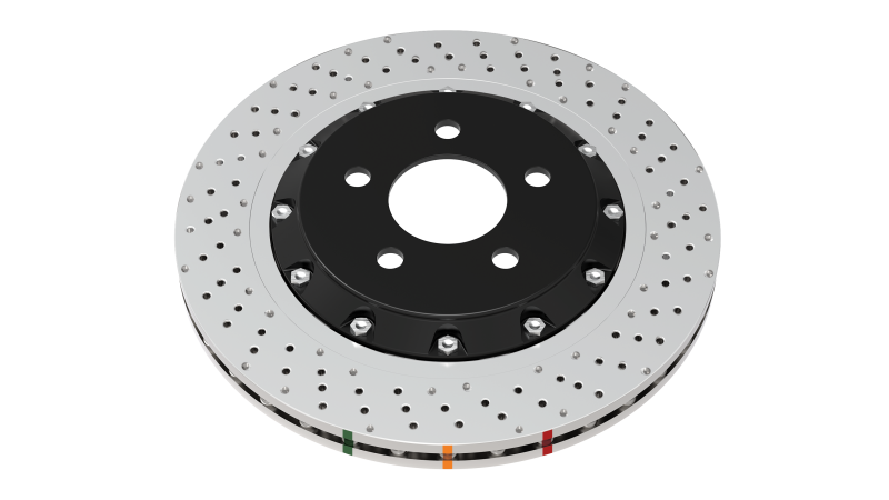 DBA Rear 5000 Series Drilled Wavy Rotor w/ Silver Hat | Audi RS5 (13-16) (DBA52835WSLVXD)