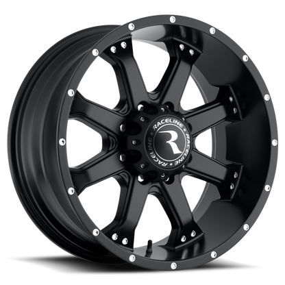 (set of 4) Raceline 991 Assault Satin Black | 16x8" +0mm | 5x127mm Wheel