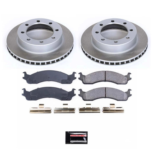 PowerStop 95-97 Ford F-350 Front Semi-Coated Rotor Kit (SC5089)