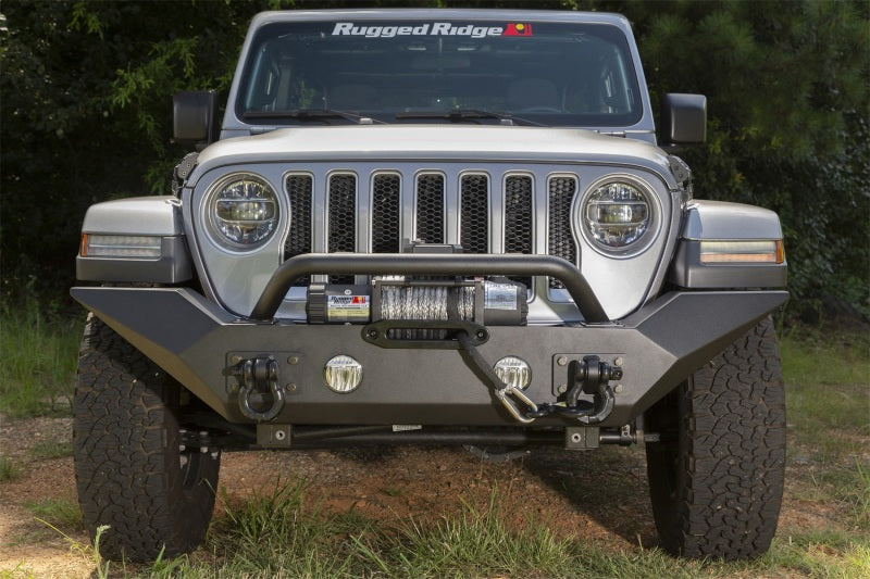Rugged Ridge 11548.41 Spartan Front Bumper With Overrider For Jeep Wrangler
