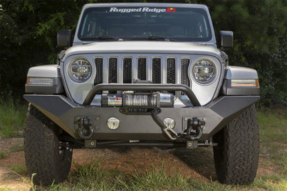 Rugged Ridge 11548.41 Spartan Front Bumper With Overrider For Jeep Wrangler